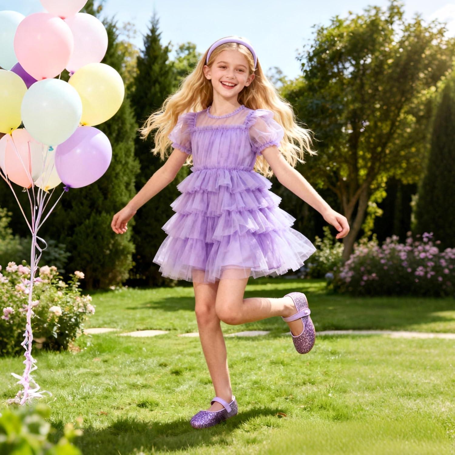 imageFelix amp Flora Toddler Girl Dress Shoes Flower Girl Ballet Mary Jane Flats Party School WeddingB356purple