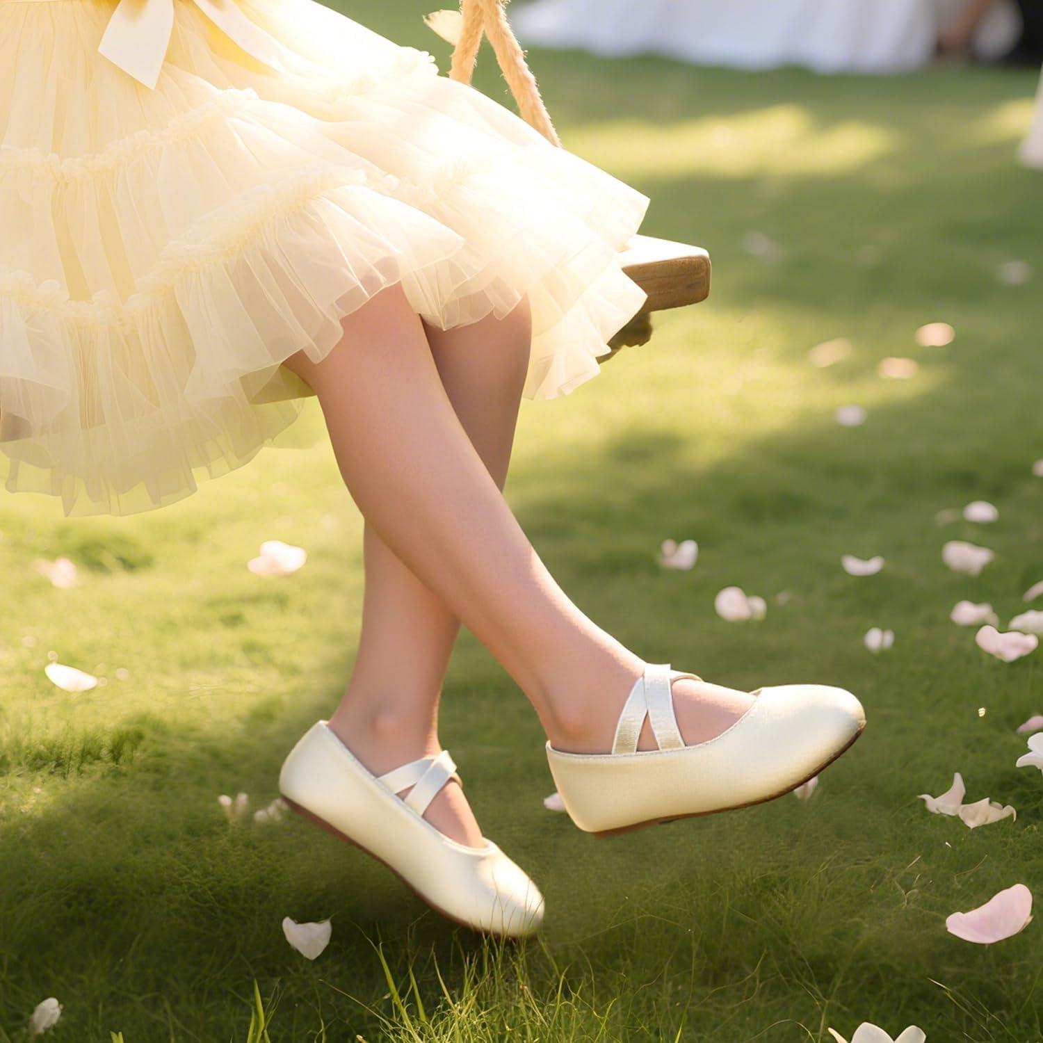 imageFelix amp Flora Toddler Girl Dress Shoes Flower Girl Ballet Mary Jane Flats Party School WeddingBf09s Champagne Gold