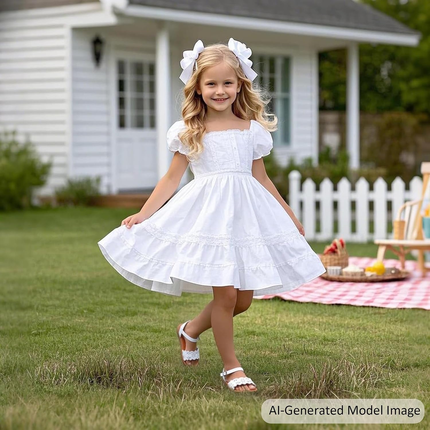 image:imageFelix amp Flora Toddler Girl Sandals Little Girl Easter Dress Shoes Lightweight Open Toe Beach Holiday FlatsBc307white