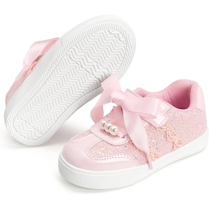 Felix & Flora Toddler/Little Kid Girls Running Shoes Glitter Sneakers Princess Fashion Casual Sports Shoes(Bs833-light Pink)
