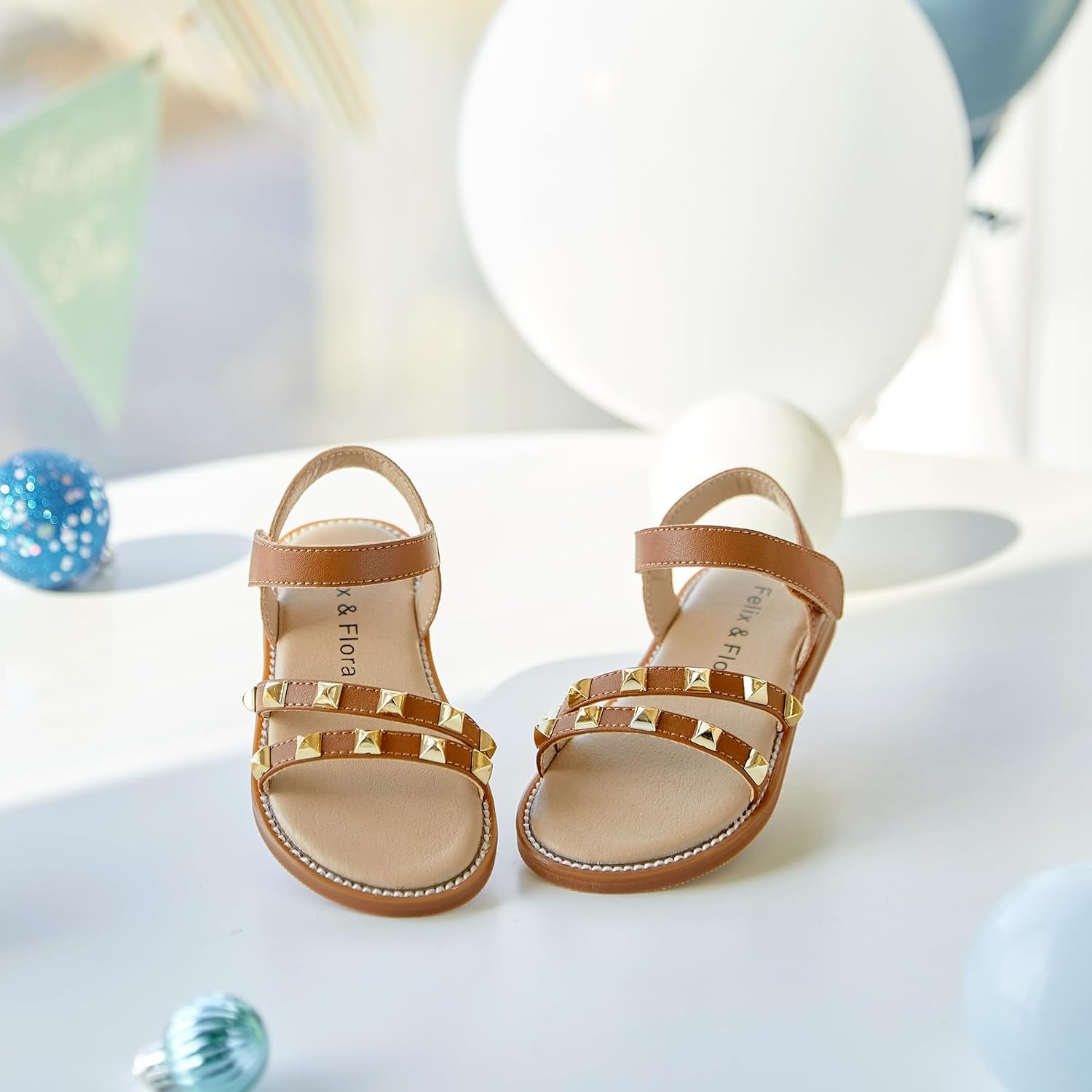 image:imageFelix amp Flora Toddler Girl Sandals Little Girl Easter Dress Shoes Lightweight Open Toe Beach Holiday FlatsBc292brown