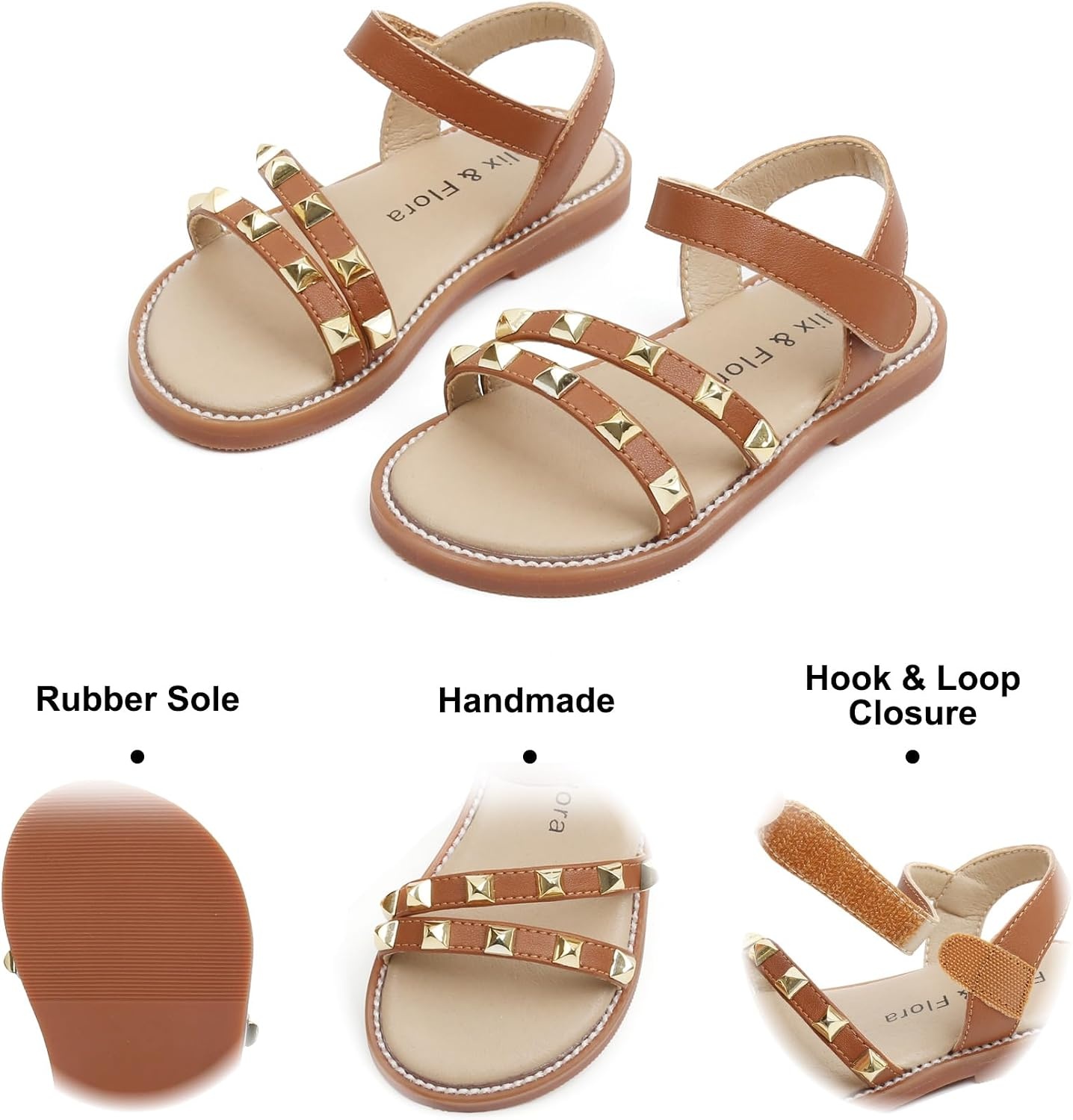 image:imageFelix amp Flora Toddler Girl Sandals Little Girl Easter Dress Shoes Lightweight Open Toe Beach Holiday FlatsBc292brown