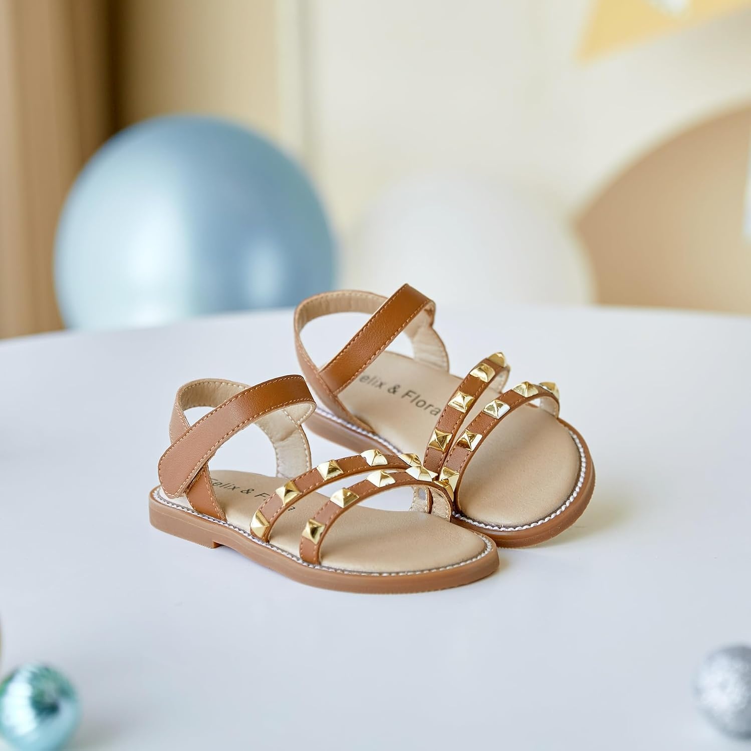 image:imageFelix amp Flora Toddler Girl Sandals Little Girl Easter Dress Shoes Lightweight Open Toe Beach Holiday FlatsBc292brown