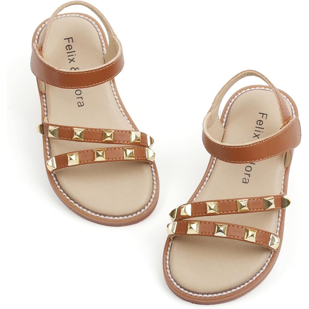 image:imageFelix amp Flora Toddler Girl Sandals Little Girl Easter Dress Shoes Lightweight Open Toe Beach Holiday FlatsBc292brown