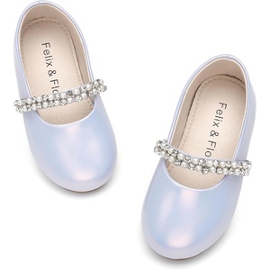 Felix & Flora Girls Toddler Little Ballet Shoes – Flower Girls Mary Jane Flats Dress Shoes Party Wedding(B862-pearl Purple)