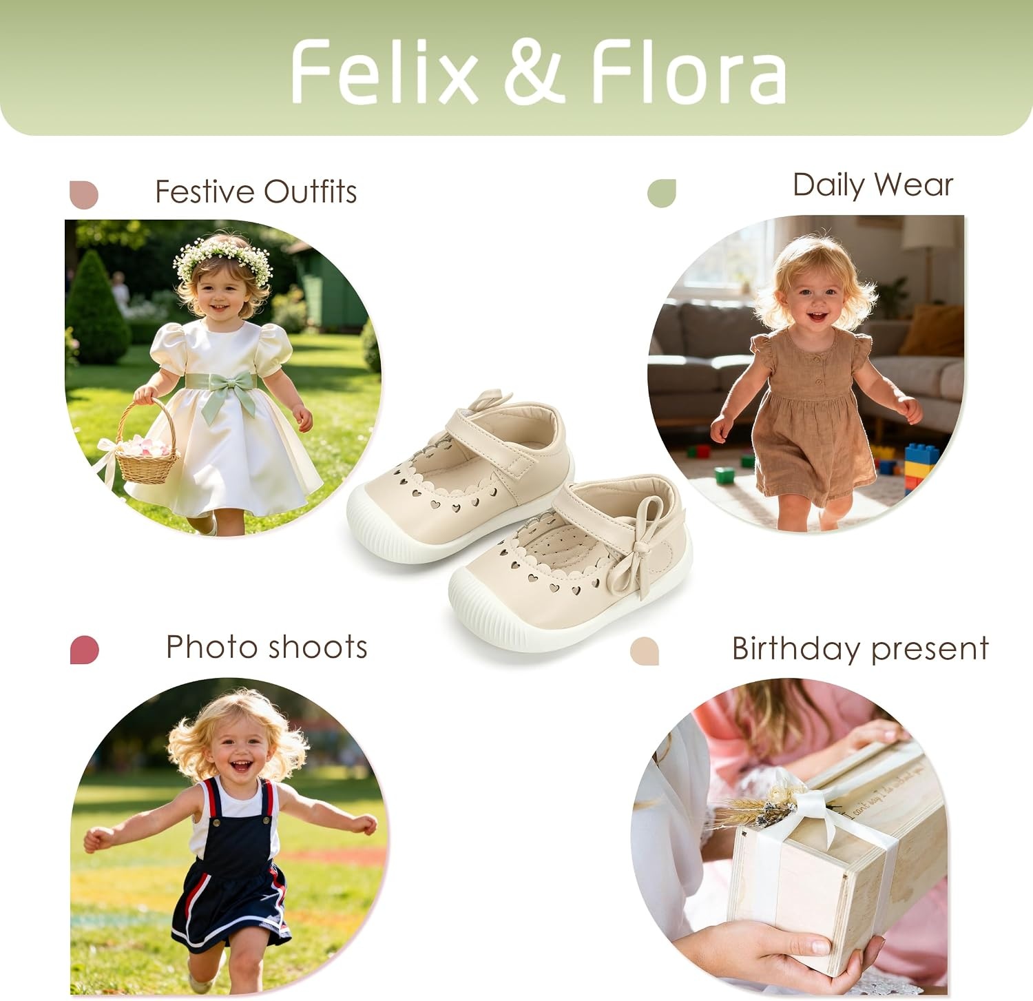 image:imageFelix amp Flora Soft Sole Baby Dress Shoes Infant Baby Walking Shoes Moccasinss Rubber Sole Crib ShoesByb06beige