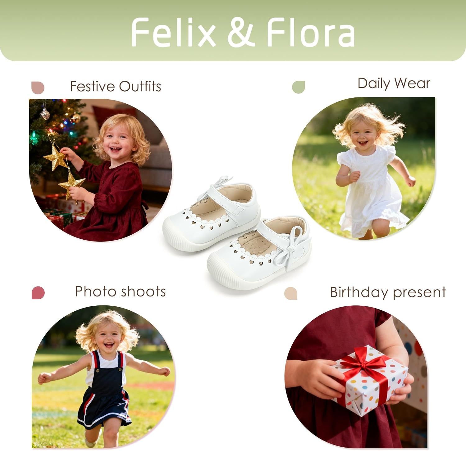 image:imageFelix amp Flora Soft Sole Baby Dress Shoes Infant Baby Walking Shoes Moccasinss Rubber Sole Crib ShoesByb06white