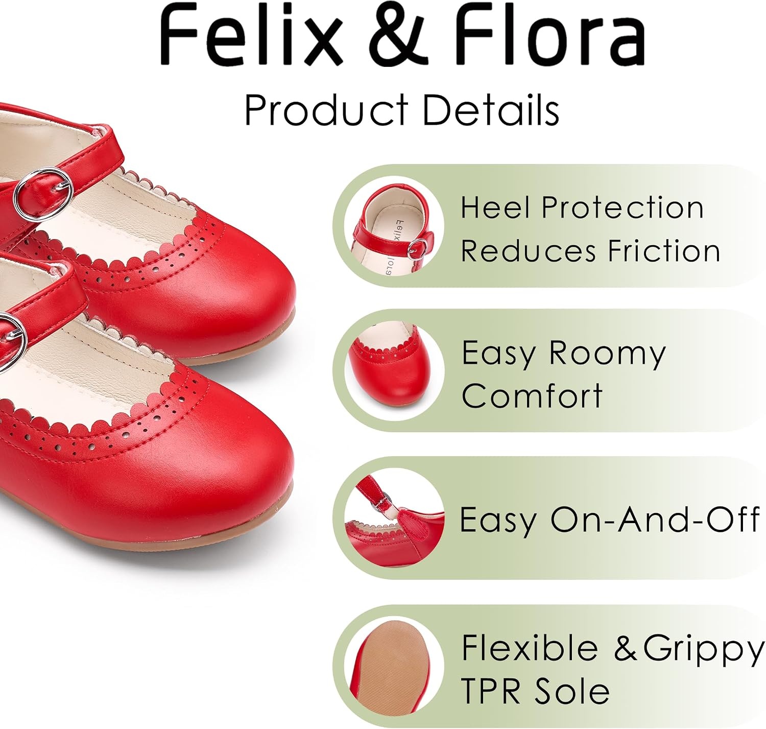 image:imageFelix amp Flora Toddler Girl Dress Shoes Flower Girl Ballet Flats School Wedding PartyBf19red