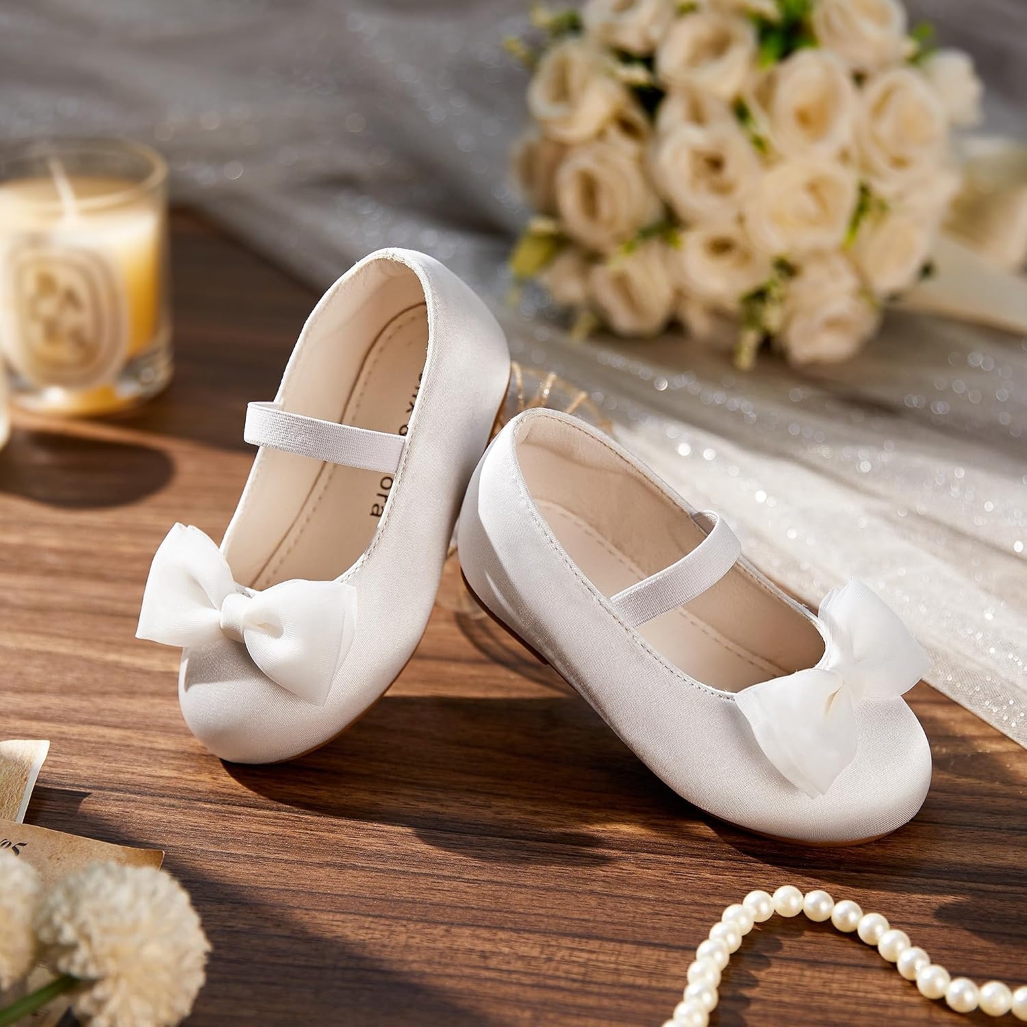 image:imageFelix amp Flora Toddler Girl Dress Shoes Flower Girl Ballet Flats School Wedding PartyBf34pearl White