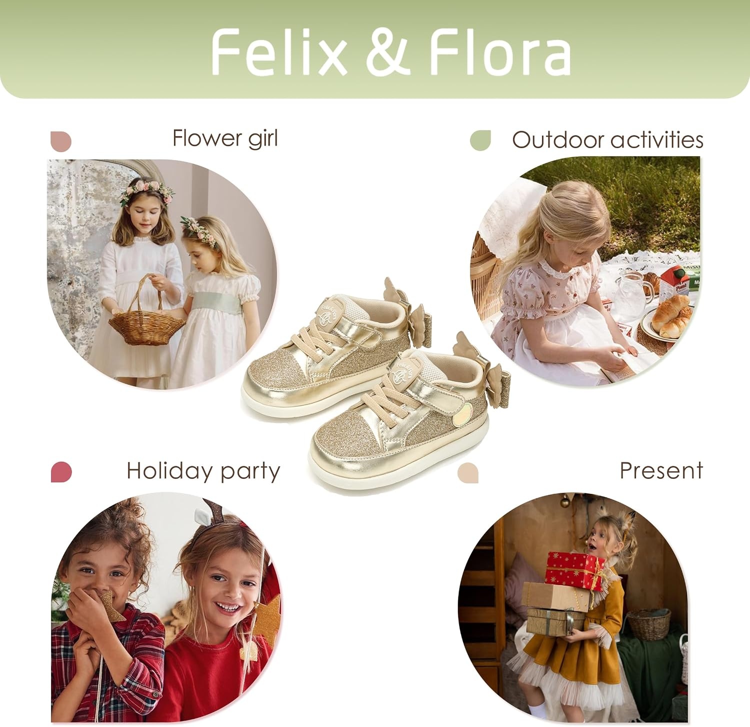 image:imageFelix amp Flora Toddler Girls Running Shoes Sports Sneakers Princess Casual Glitter ShoesBns01gold