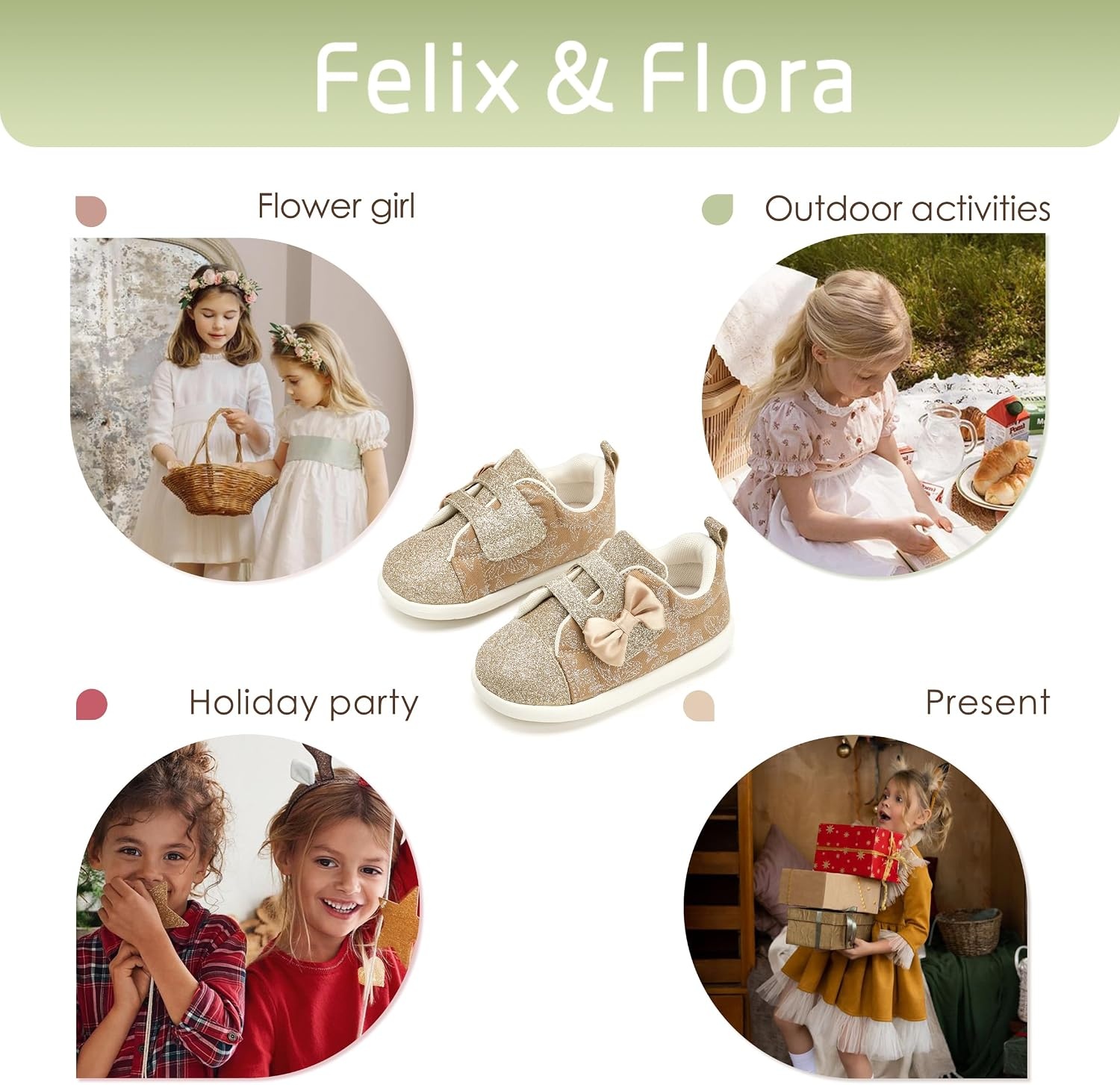 image:imageFelix amp Flora Toddler Girls Running Shoes Sports Sneakers Princess Casual Glitter ShoesBns02gold