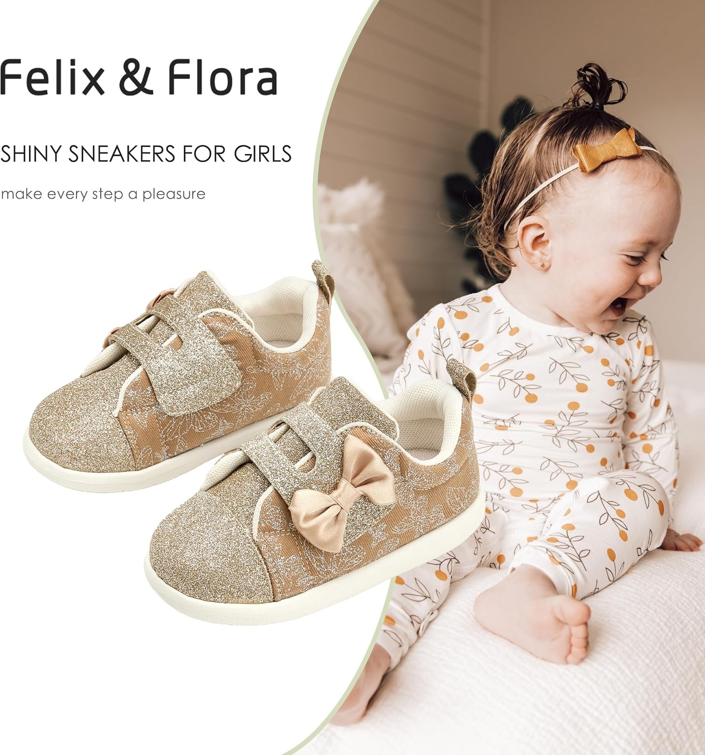 image:imageFelix amp Flora Toddler Girls Running Shoes Sports Sneakers Princess Casual Glitter ShoesBns02gold