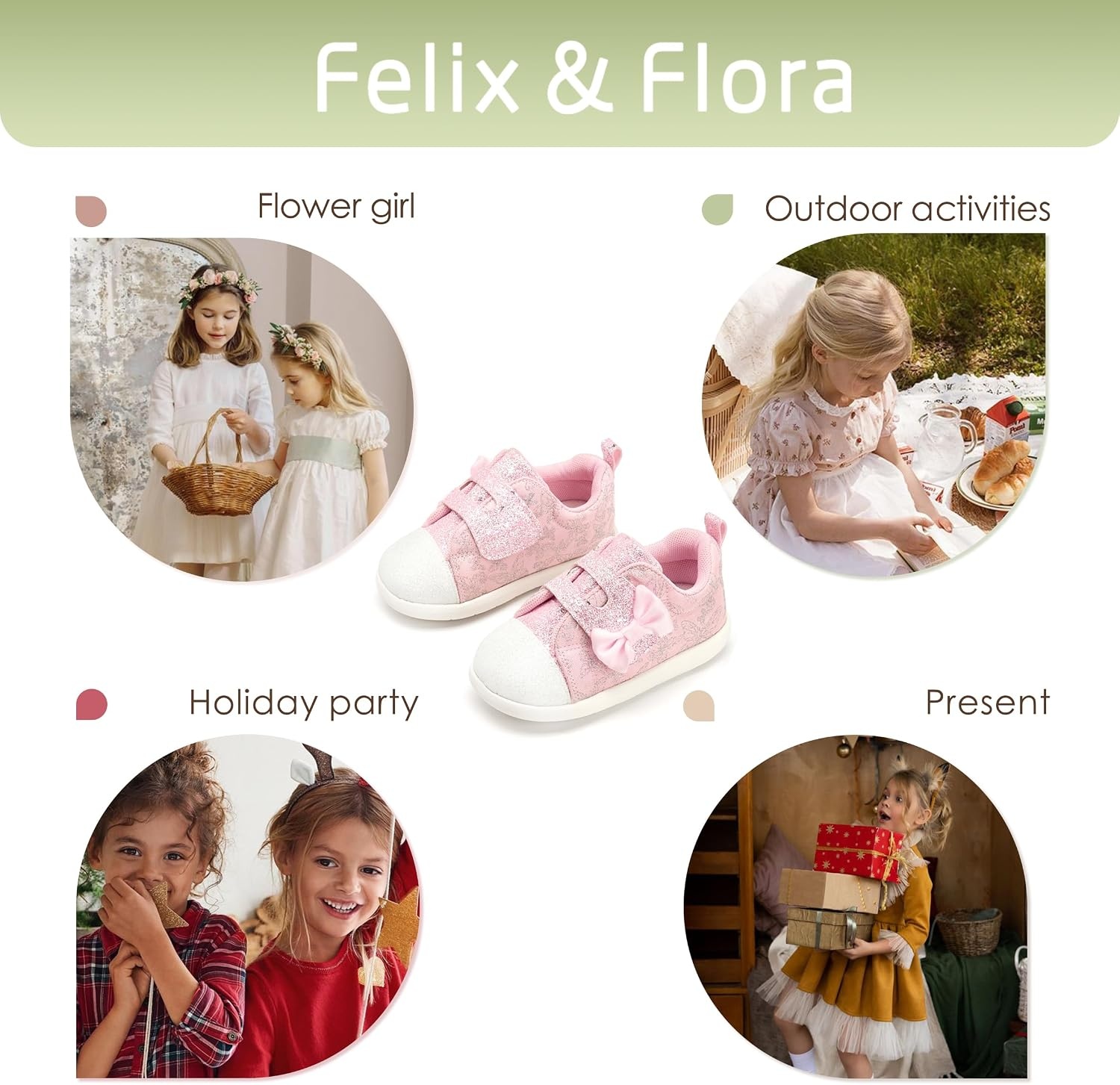 image:imageFelix amp Flora Toddler Girls Running Shoes Sports Sneakers Princess Casual Glitter ShoesBns02pink