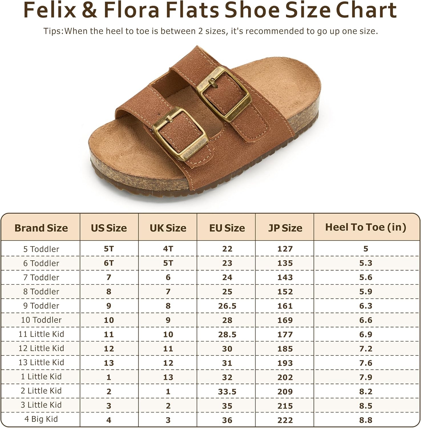 image:imageFelix amp Flora Toddler Kids Sandals Boys Girls Cork Footbed Slide With Adjustable Double Buckles Open Toe Casual Shoes