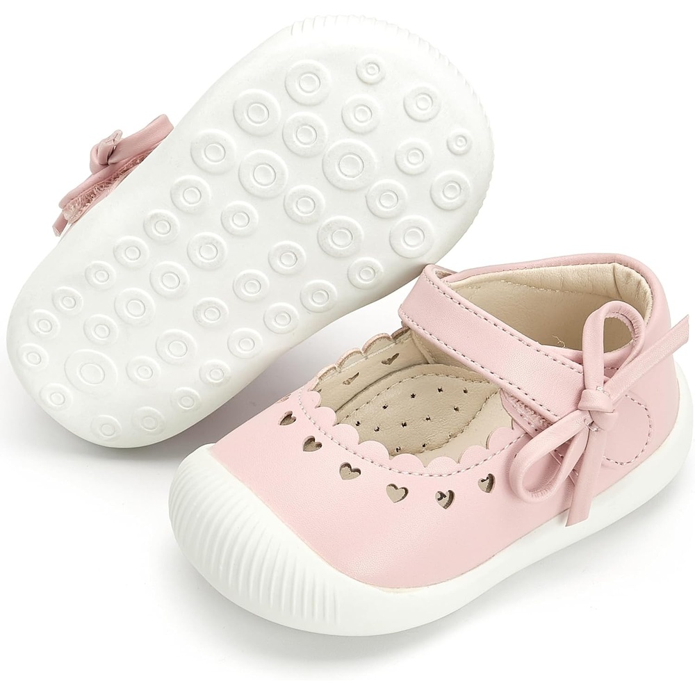 image:imageFelix amp Flora Soft Sole Baby Dress Shoes Infant Baby Walking Shoes Moccasinss Rubber Sole Crib ShoesByb06pink
