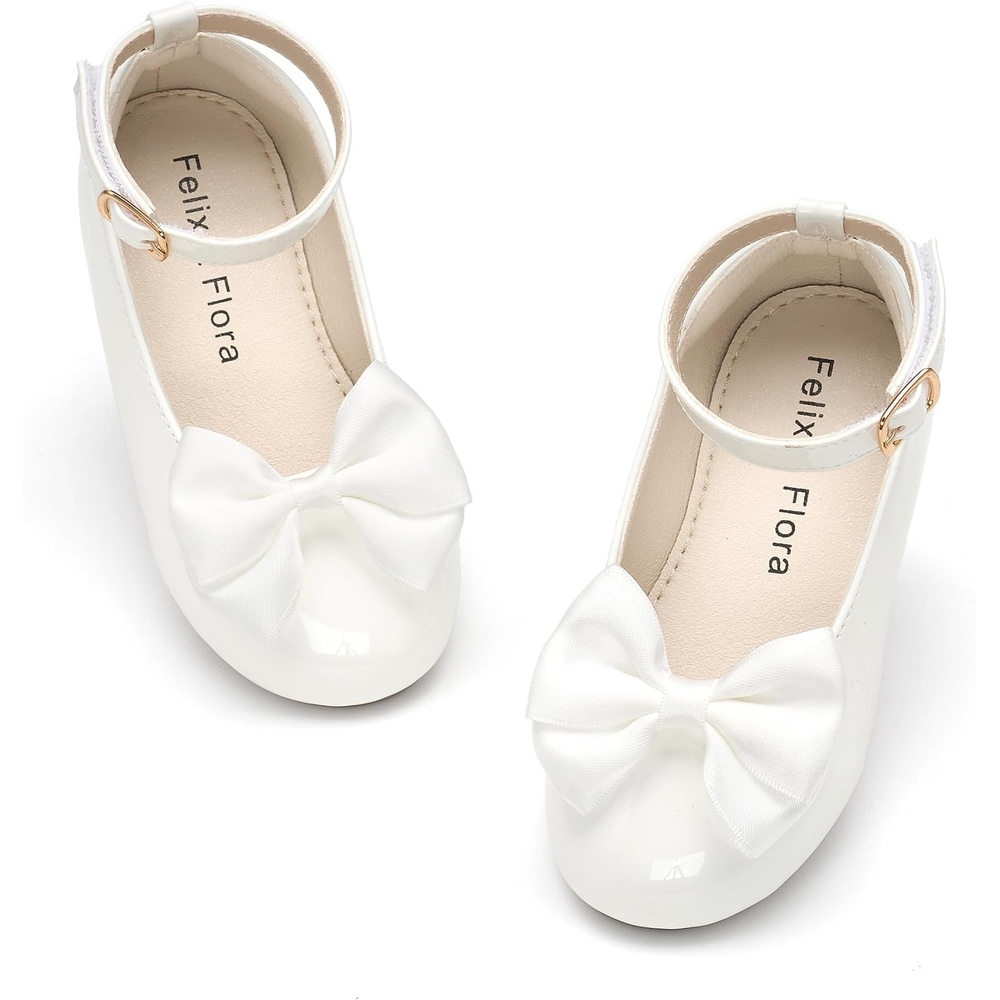 image:imageFelix amp Flora Toddler Flower Girl Dress Shoes  Baby Girl Ballet Mary Jane Flats for Party School WeddingBf31pl White