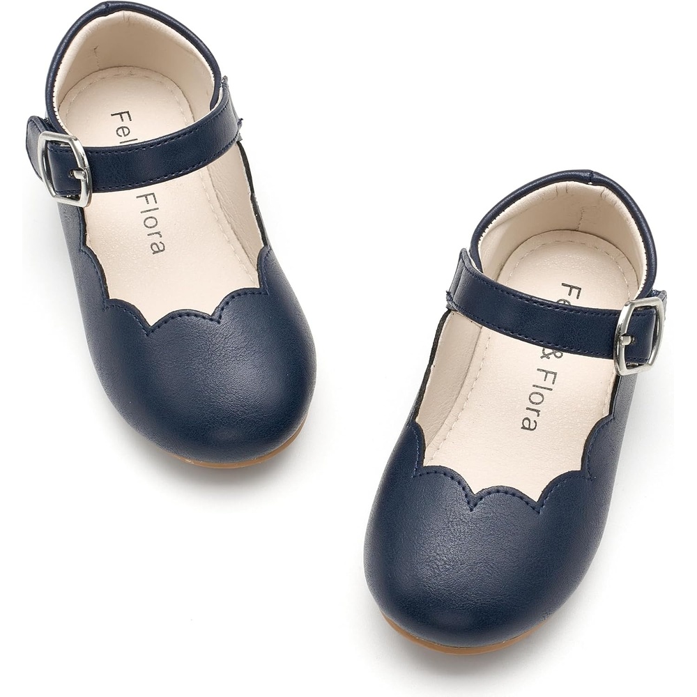 image:imageFelix amp Flora Toddler Flower Girl Dress Shoes Baby Girl Ballet Mary Jane Flats for Party School WeddingNavy Blue