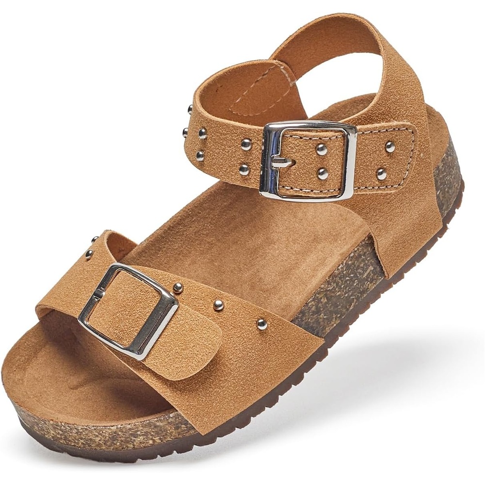 image:imageFelix amp Flora Toddler Girls Sandals Flower Girl Cork Footbed Open Toe Comfort Princess Flat ShoesBc329yellow