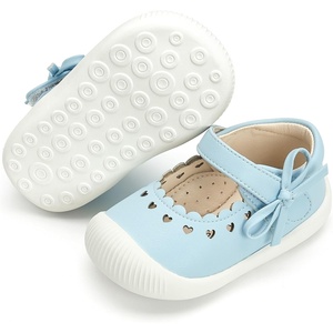 Felix & Flora Soft Sole Baby Dress Shoes – Infant Baby Walking Shoes Moccasinss Rubber Sole Crib Shoes(Byb06-light Blue)