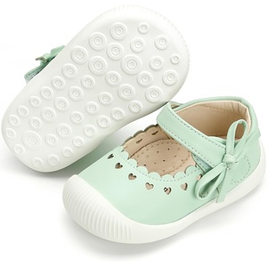 Felix & Flora Soft Sole Baby Dress Shoes – Infant Baby Walking Shoes Moccasinss Rubber Sole Crib Shoes(Byb06-light Green)