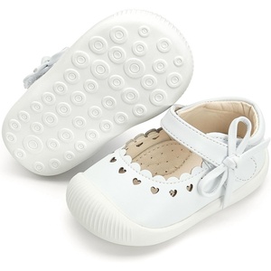 Felix & Flora Soft Sole Baby Dress Shoes – Infant Baby Walking Shoes Moccasinss Rubber Sole Crib Shoes(Byb06-white)