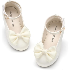 Felix & Flora Toddler Flower Girl Dress Shoes – Baby Girl Ballet Mary Jane Flats for Party School Wedding(Bf32-ivory White)