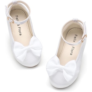 Felix & Flora Toddler Flower Girl Dress Shoes – Baby Girl Ballet Mary Jane Flats for Party School Wedding(Bf32-white)