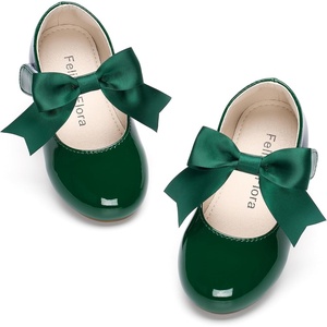 Felix & Flora Toddler Flower Girl Dress Shoes – Girl Ballet Flats Party School Shoes Wedding(B821-green)