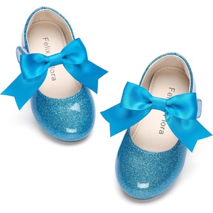 Felix & Flora Toddler Flower Girl Dress Shoes – Girl Ballet Flats Party School Shoes Wedding(B821-princess Blue)