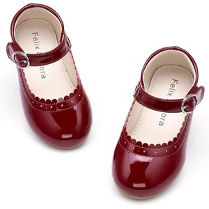 Felix & Flora Toddler Girl Dress Shoes – Flower Girl Ballet Flats School Wedding Party(Bf19-pl Burgundy)