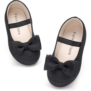 Felix & Flora Toddler Girl Dress Shoes – Flower Girl Ballet Flats School Wedding Party(Bf34-black)