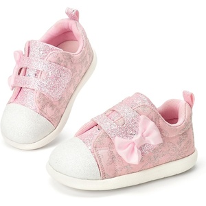 Felix & Flora Toddler Girls Running Shoes Sports Sneakers Princess Casual Glitter Shoes.(Bns02-pink)