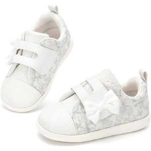 Felix & Flora Toddler Girls Running Shoes Sports Sneakers Princess Casual Glitter Shoes.(Bns02-white)