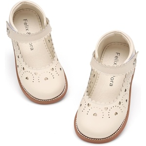Felix & Flora Toddler Little Girl Mary Jane Dress Shoes – Ballet Flats for Easter Flower Girl Party School Shoes.(B440-beige)