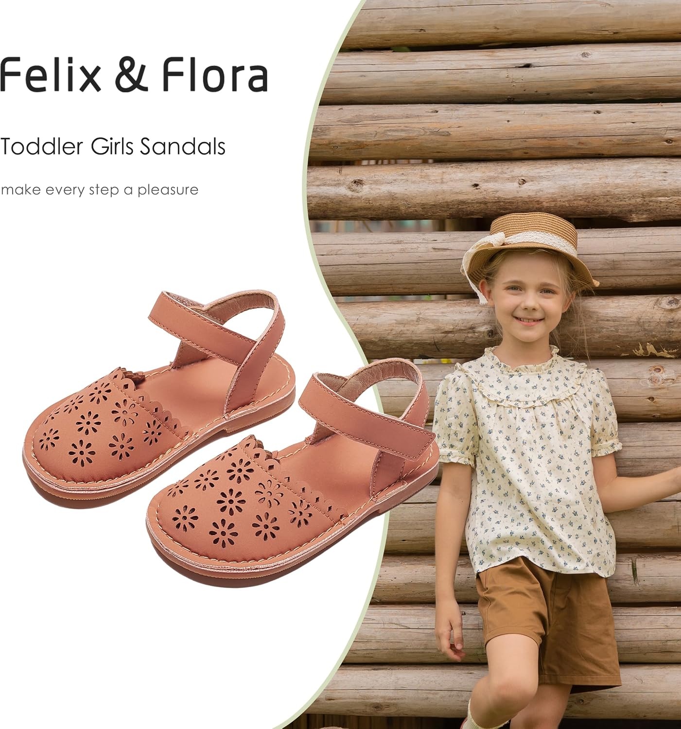 image:imageFelix amp Flora Toddler Girls Sandals Soft Rubber Princess Flat Shoes Flower Girl ShoesBc299coral