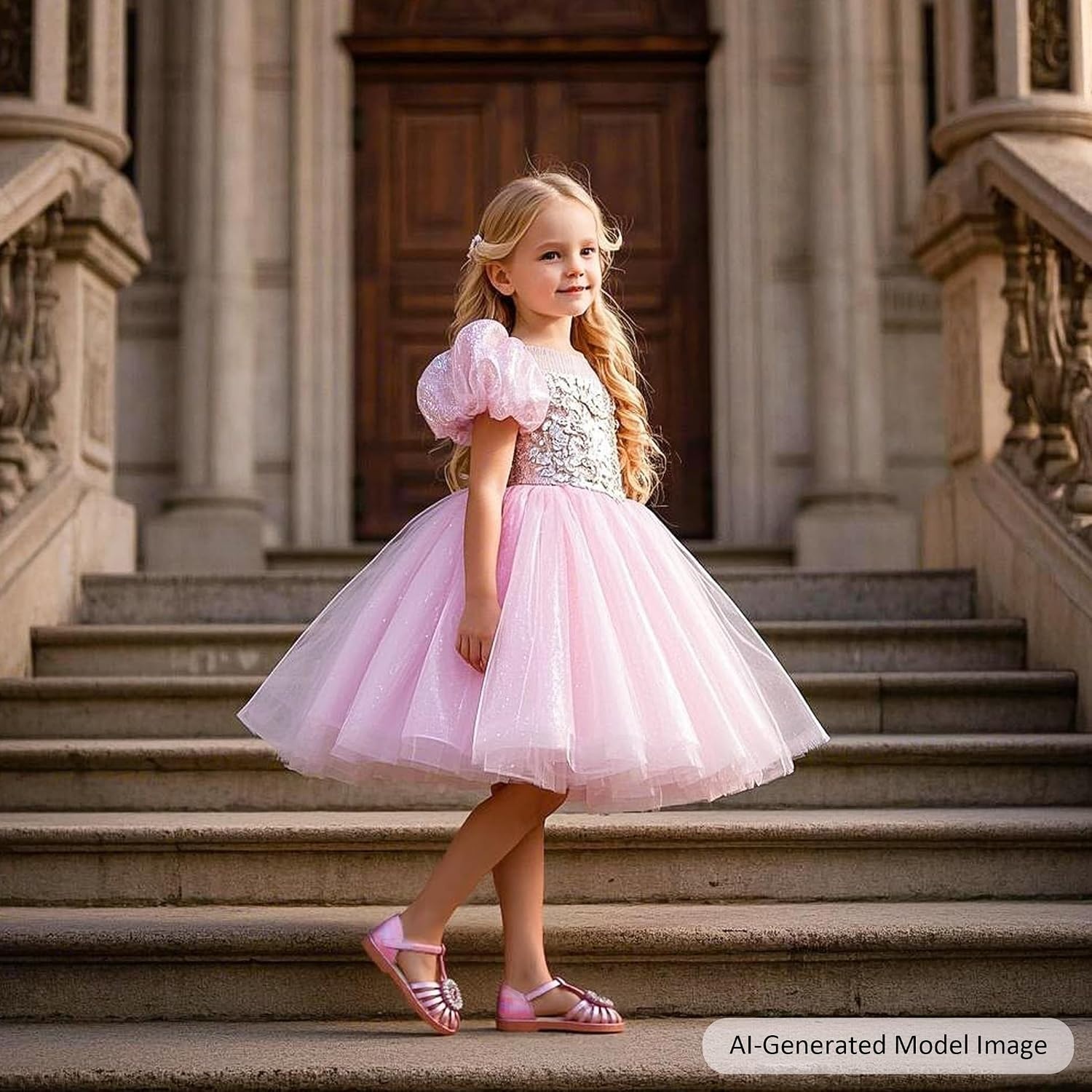 image:imageFelix amp Flora Toddler Girls Sandals Soft Rubber Princess Flat Shoes Flower Girl ShoesBc321pink
