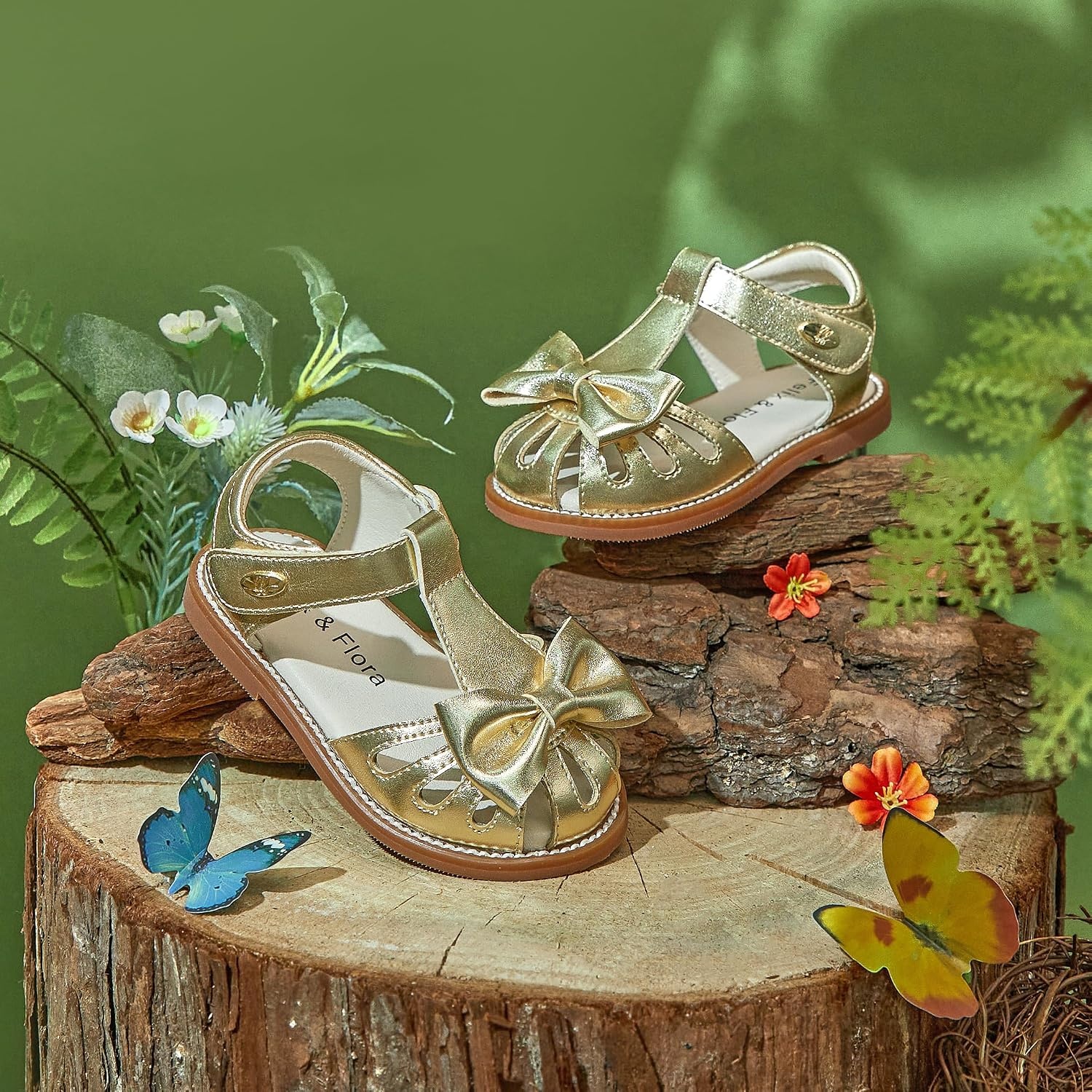 image:imageFelix amp Flora Toddler Girls Sandals Soft Rubber Princess Flat Shoes Flower Girl ShoesBc327gold