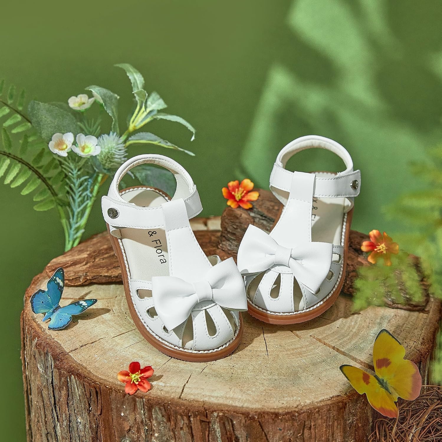 image:imageFelix amp Flora Toddler Girls Sandals Soft Rubber Princess Flat Shoes Flower Girl ShoesBc327white