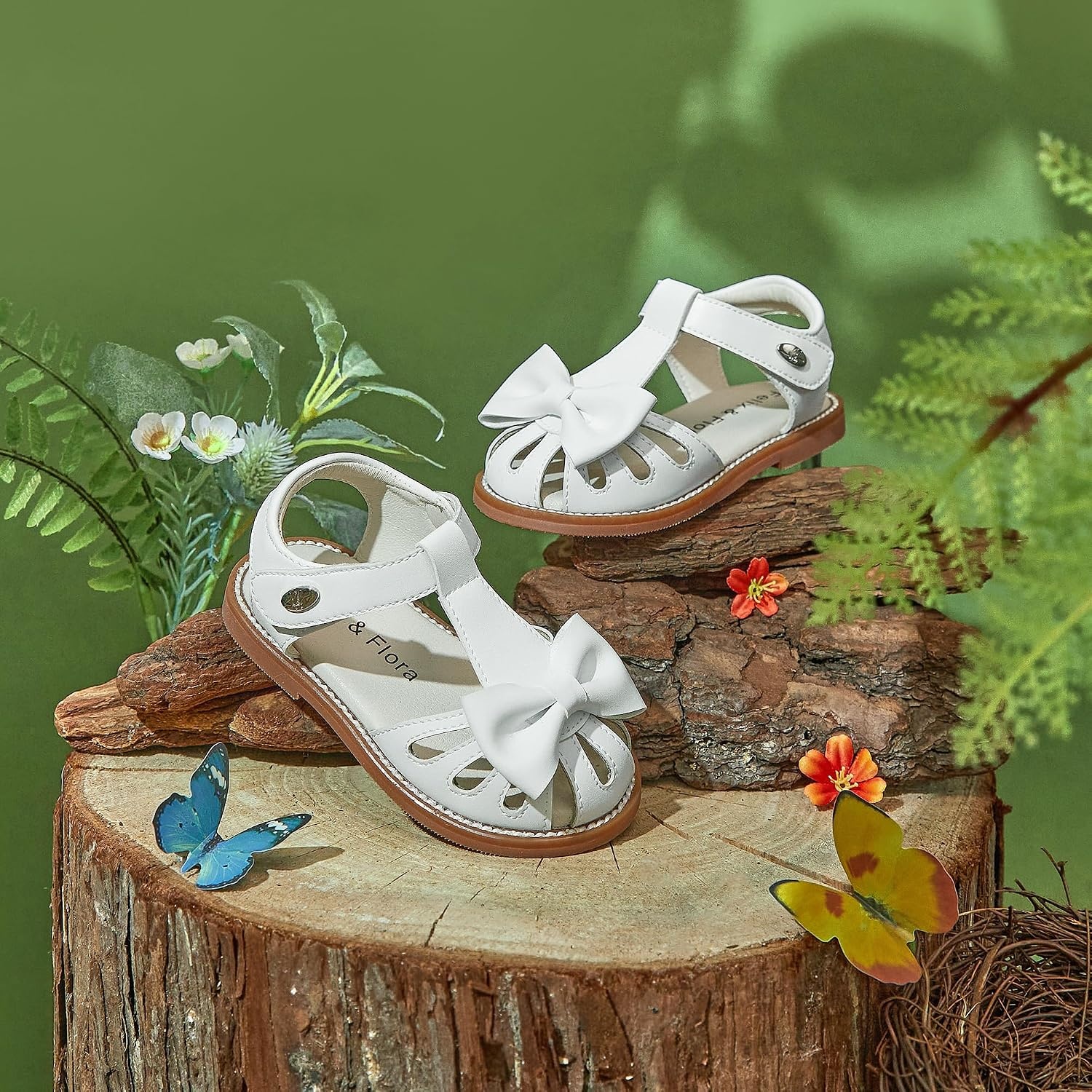 image:imageFelix amp Flora Toddler Girls Sandals Soft Rubber Princess Flat Shoes Flower Girl ShoesBc327white