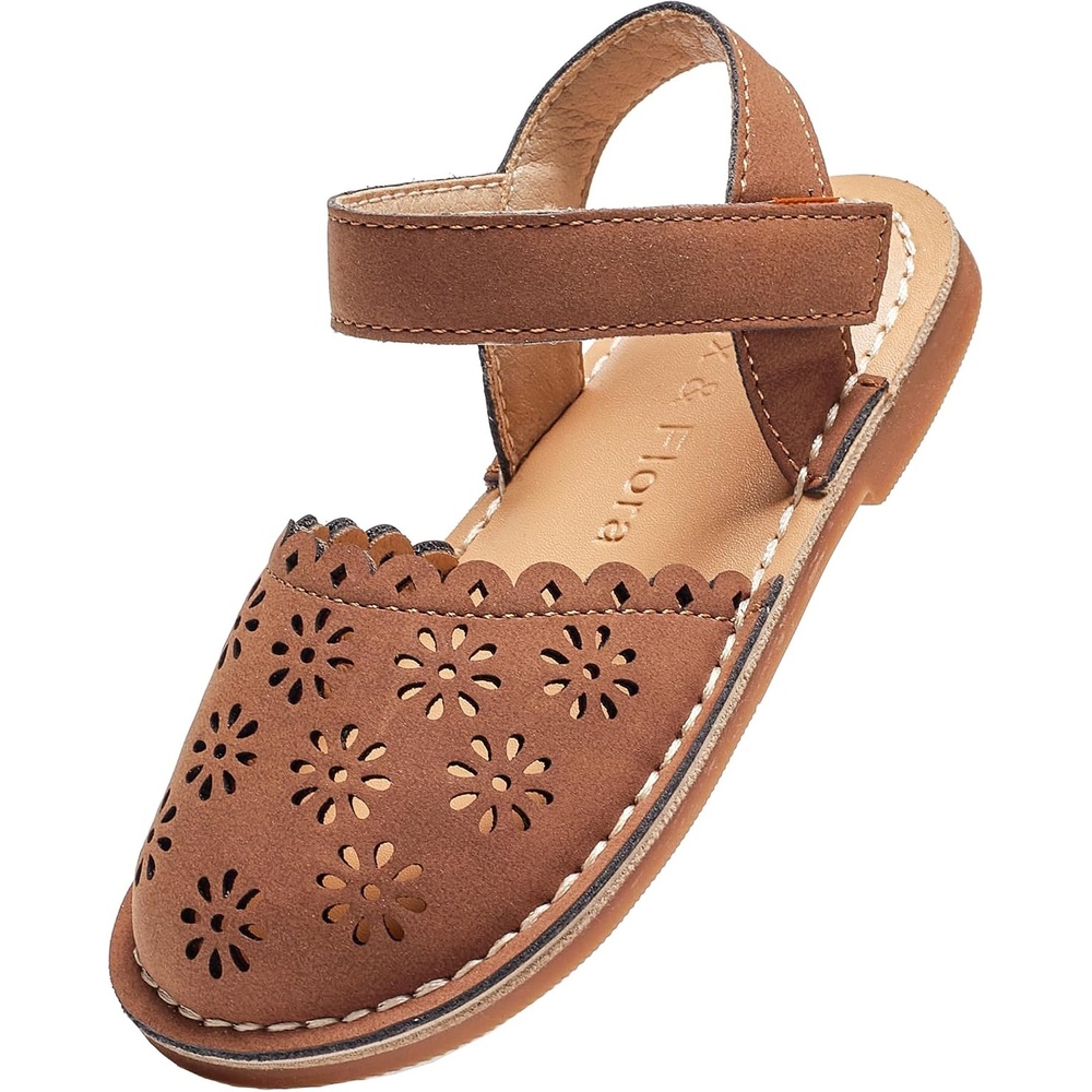image:imageFelix amp Flora Toddler Girls Sandals Soft Rubber Princess Flat Shoes Flower Girl ShoesBc299brown