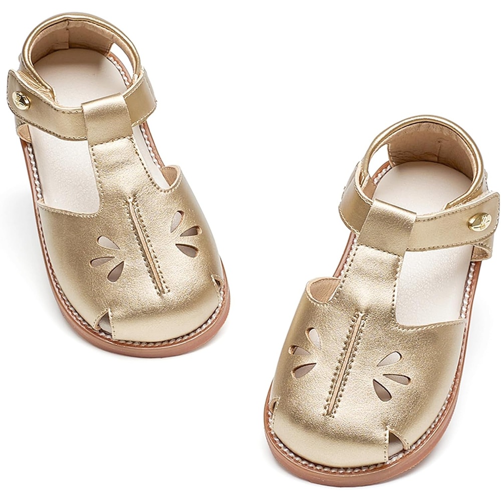 image:imageFelix amp Flora Toddler Girls Sandals Soft Rubber Princess Flat Shoes Flower Girl ShoesBc311gold