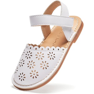 Felix & Flora Toddler Girls Sandals Soft Rubber Princess Flat Shoes Flower Girl Shoes(Bc299-white)