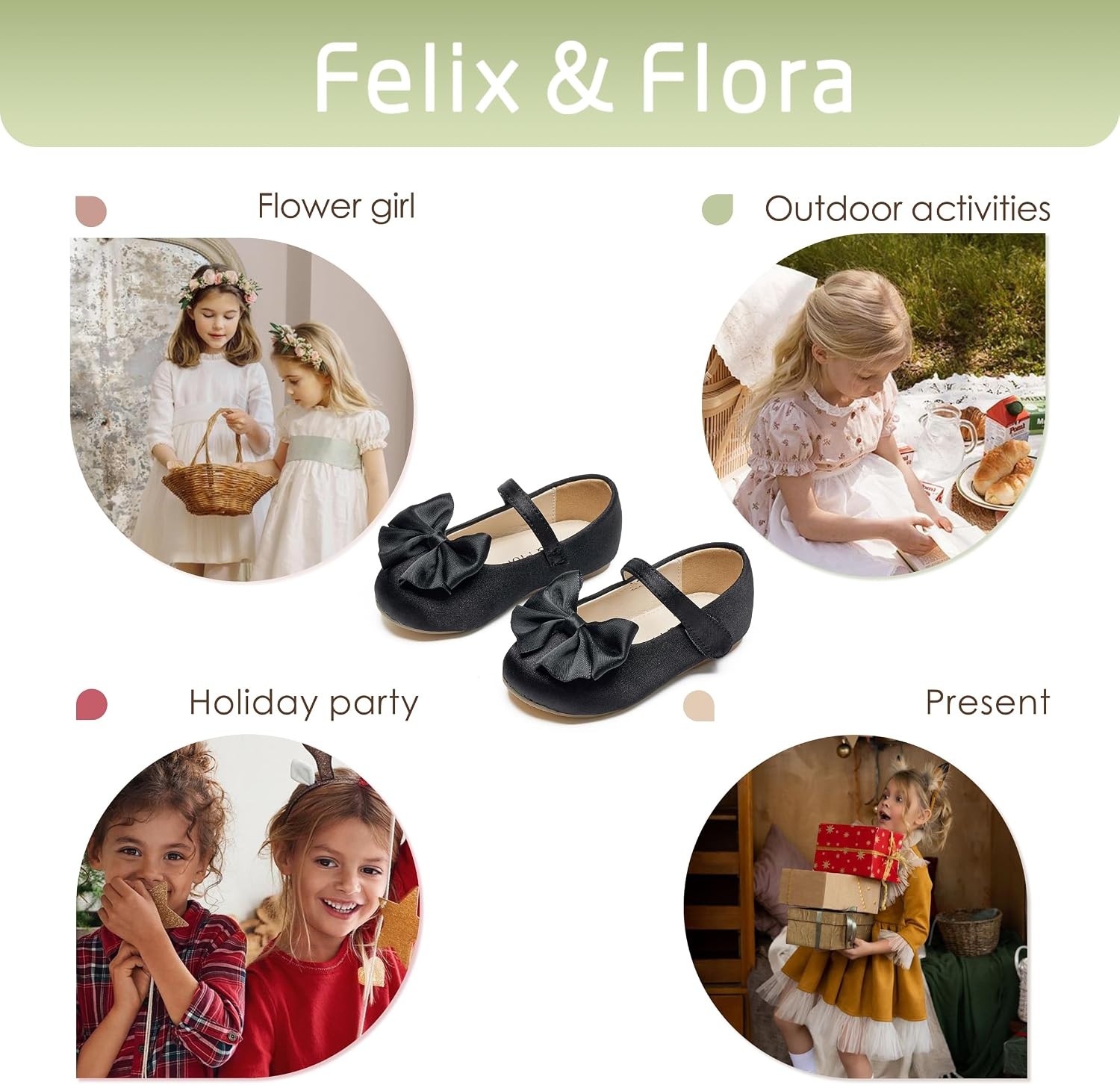 image:imageFelix amp Flora Toddler Flower Girl Dress Shoes Girl Ballet Flats Party School Shoes WeddingB904black