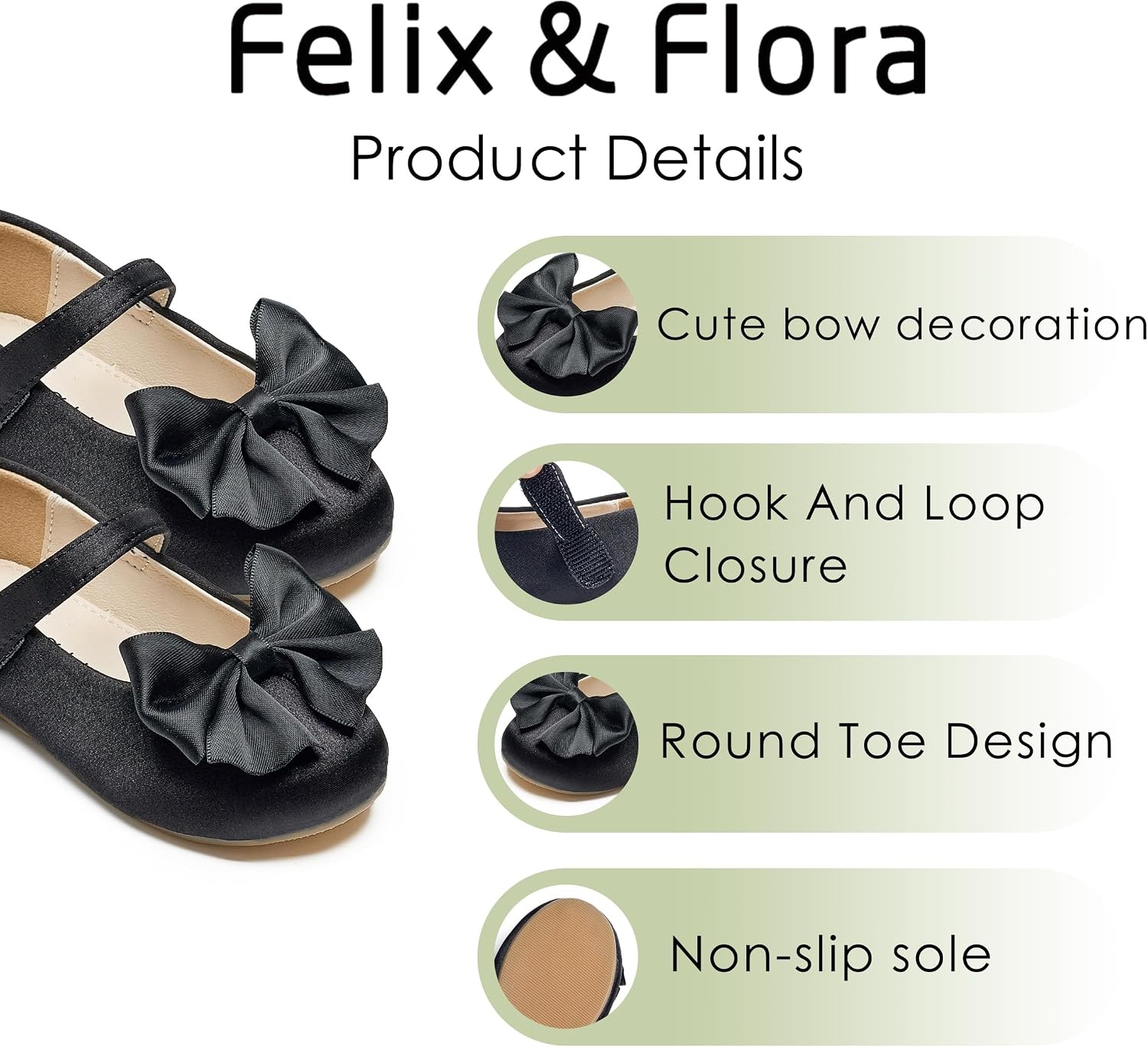 image:imageFelix amp Flora Toddler Flower Girl Dress Shoes Girl Ballet Flats Party School Shoes WeddingB904black