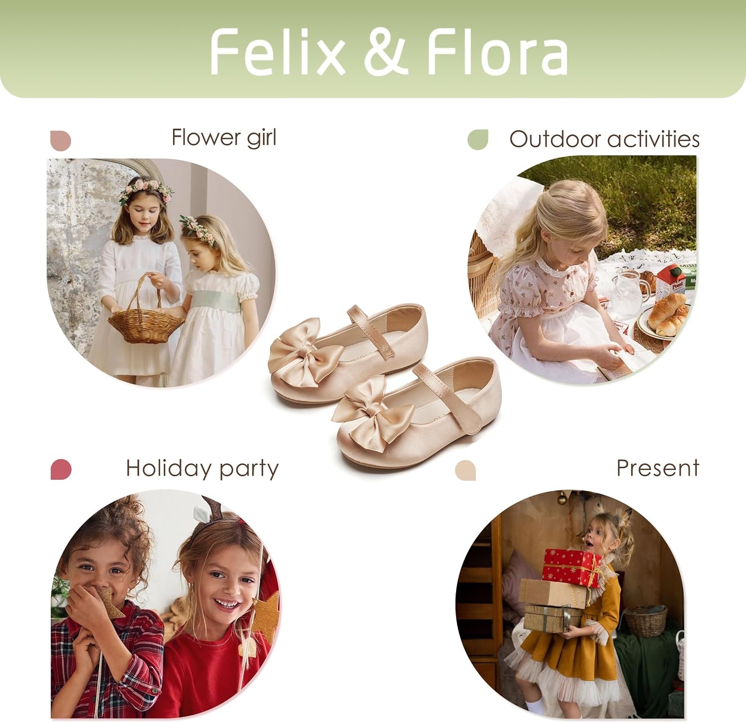 image:imageFelix amp Flora Toddler Flower Girl Dress Shoes Girl Ballet Flats Party School Shoes WeddingB904dark Nude