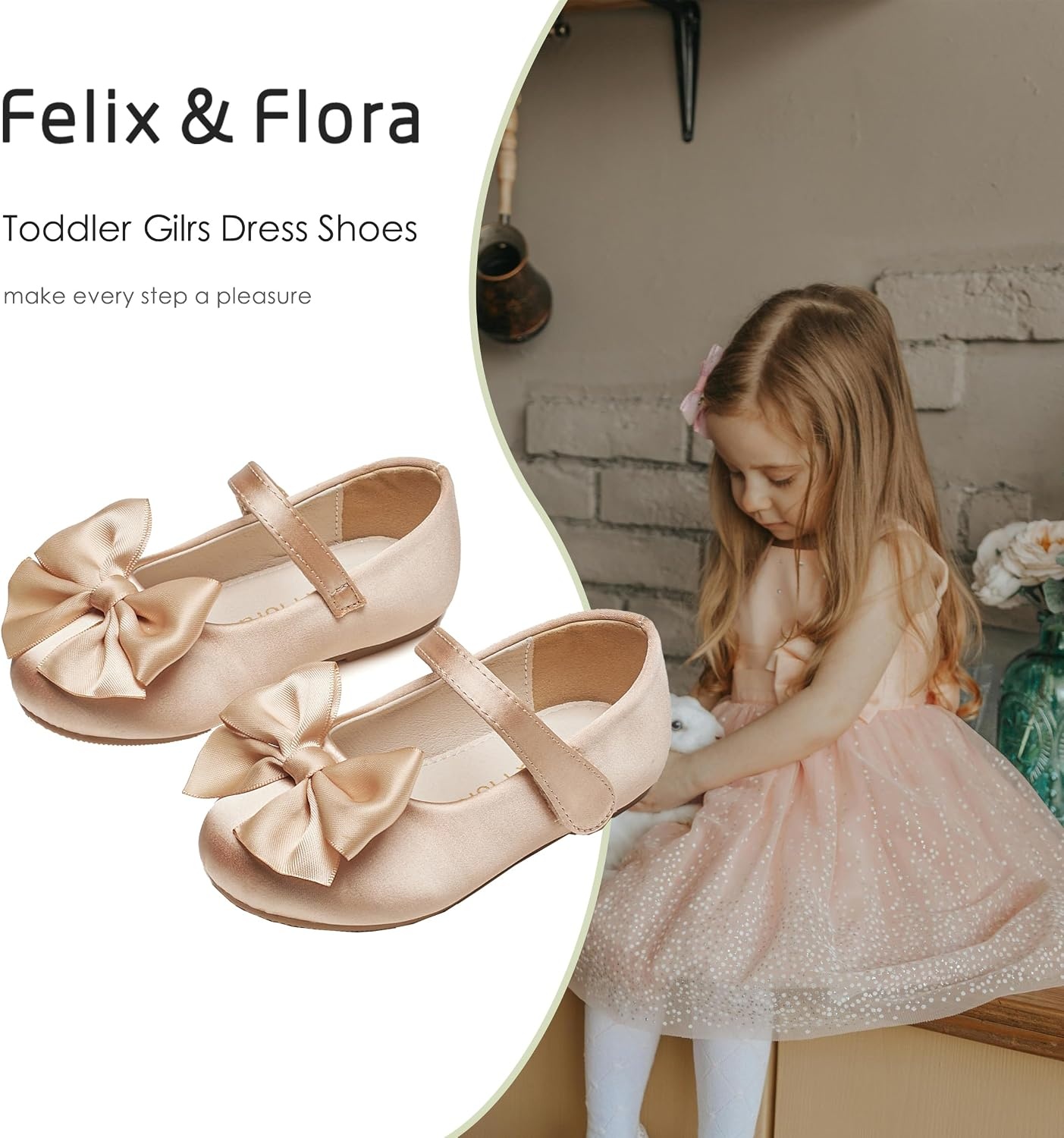 image:imageFelix amp Flora Toddler Flower Girl Dress Shoes Girl Ballet Flats Party School Shoes WeddingB904dark Nude