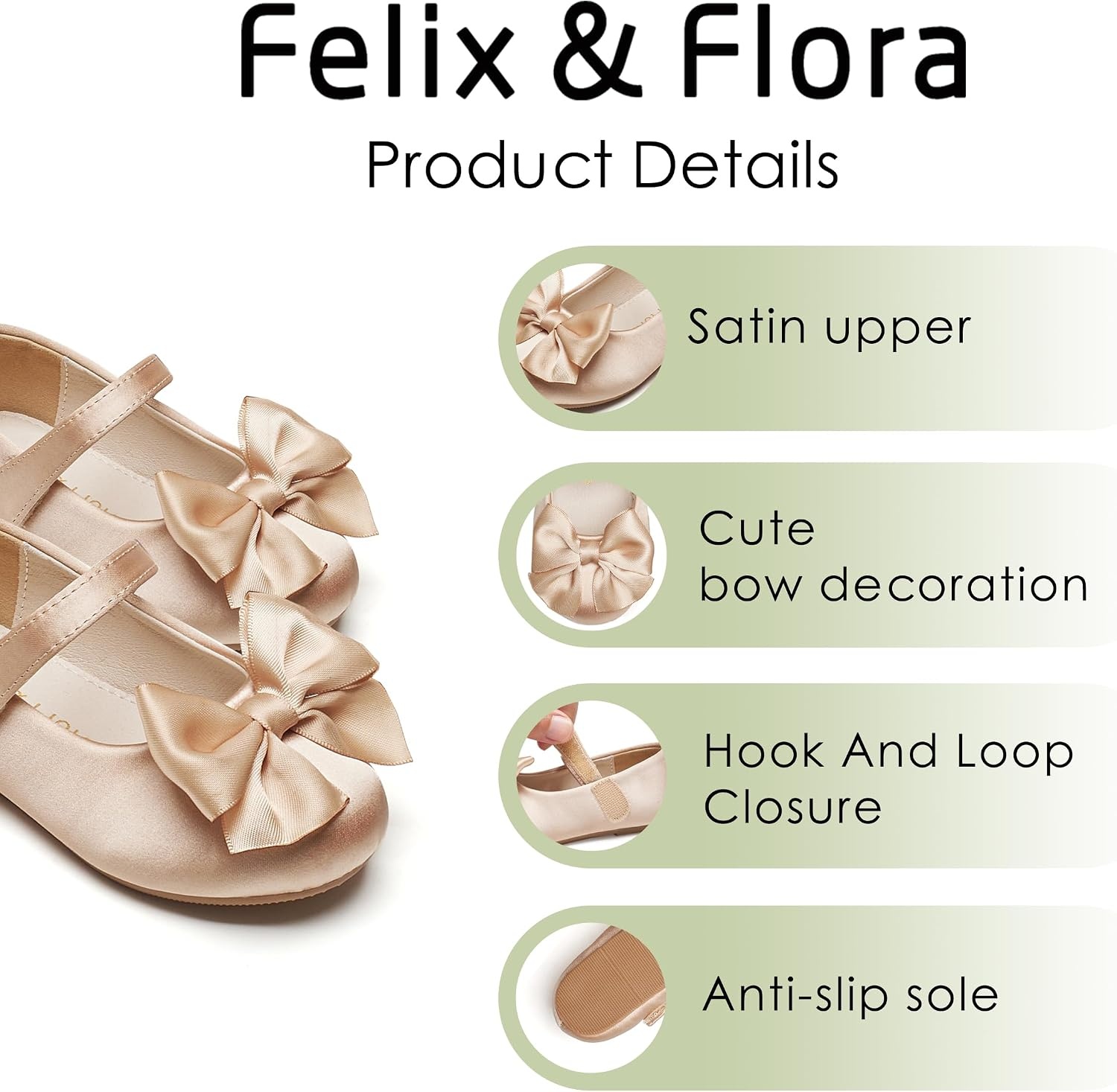 image:imageFelix amp Flora Toddler Flower Girl Dress Shoes Girl Ballet Flats Party School Shoes WeddingB904dark Nude