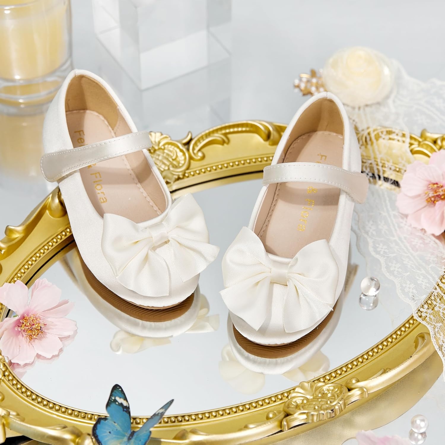 image:imageFelix amp Flora Toddler Flower Girl Dress Shoes Girl Ballet Flats Party School Shoes WeddingB904ivory White