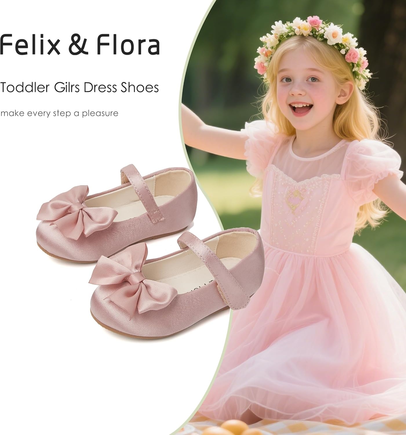 image:imageFelix amp Flora Toddler Flower Girl Dress Shoes Girl Ballet Flats Party School Shoes WeddingB904pink