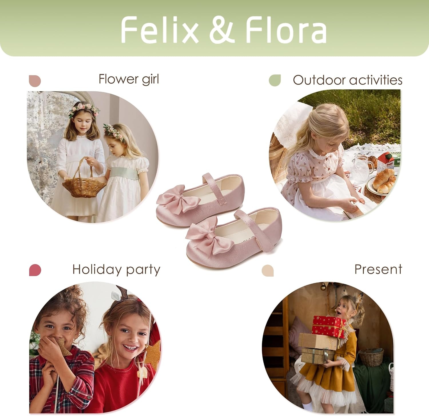 image:imageFelix amp Flora Toddler Flower Girl Dress Shoes Girl Ballet Flats Party School Shoes WeddingB904pink